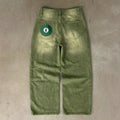 STORESDE Y2K Street Matcha Denim Jeans Pocket Green 6 Ball Embroidery Denim Pants London High Street Trend Streetwear Unisex Baggy Jeans