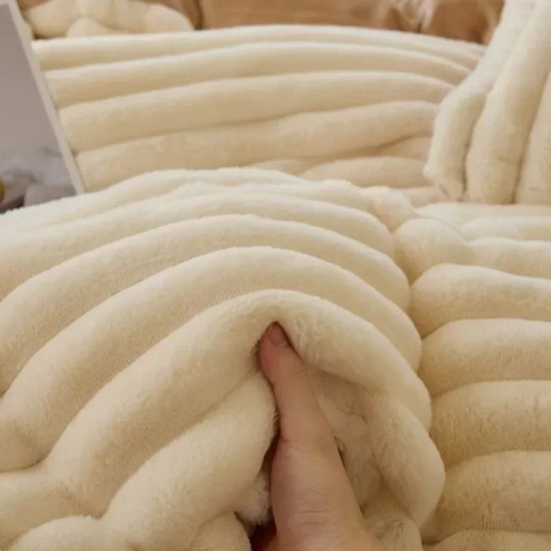 STORESDE 150x200cm Solid Color Plush Duvet Cover AB Style Double-sided Velvet Quilt Cover Winter Keep Warm Thickening Bedding Article