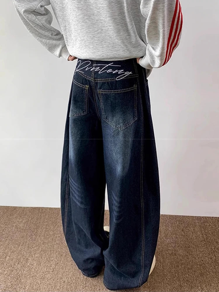 STORESDE New Men's American Goth Letter Printed Baggy Denim Pantalones Spring Y2K Streetwear Straight Jeans Hip Hop Fashion Jean Trousers