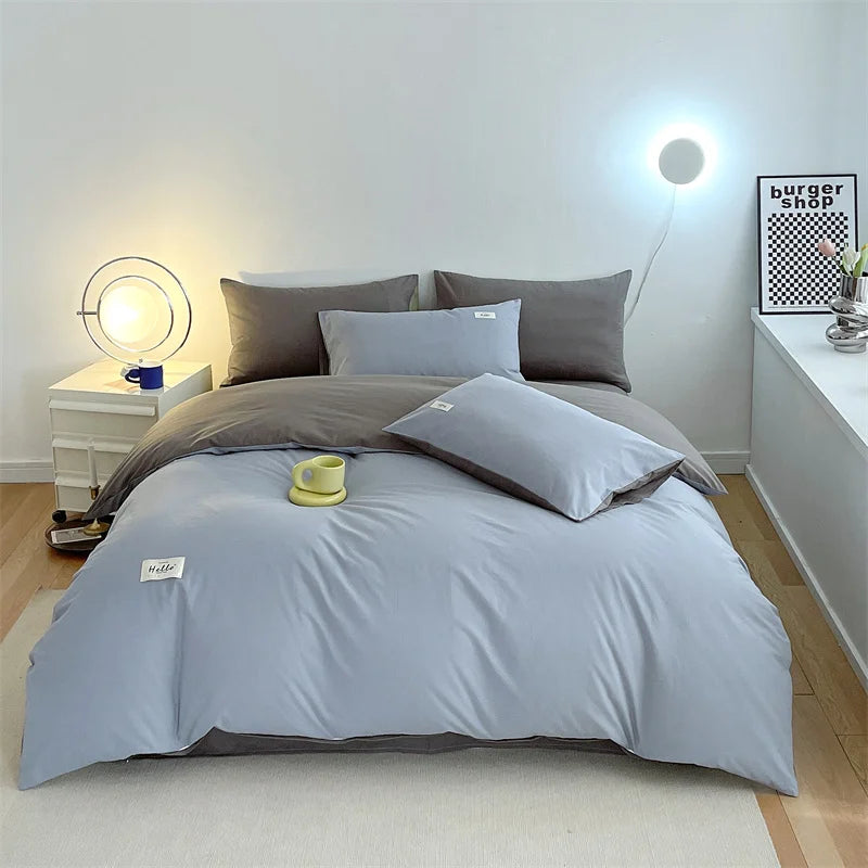 STORESDE INS style high luxury solid color double-sided style single couple quilt cover soft luxury hotel & apartment & home bedding