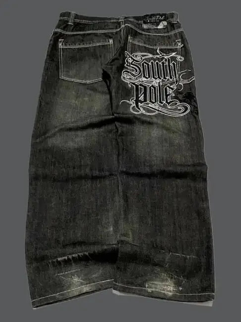 STORESDE American Y2K New Pattern Embroidery Baggy Jeans Men High Street Vintage Hip Hop Fashion Casual Joker Couple Wide-leg Pants