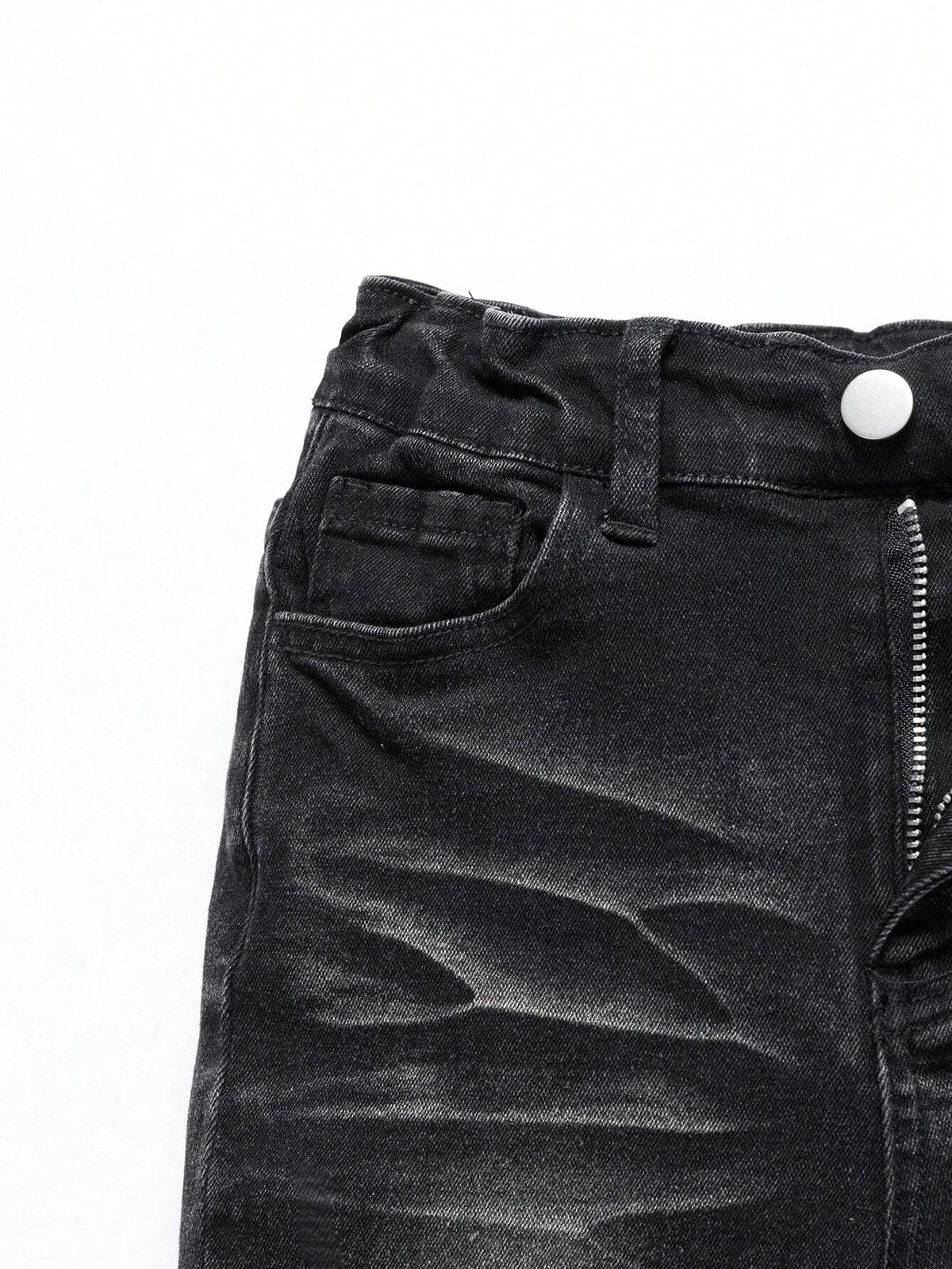 STORESDE 1 Piece of Men's Four-Season Snowflake Washed Fashion Jeans, Stretch Slim Fit Light Gray Dark Black Casual Denim Pants, Normcore and Fashionable, Suitable for Everyday Wear