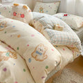 STORESDE Kids Adult Duvet Cover Set with Bed Flat Sheet Pillowcases Cute Cartoon Single Queen Size Home Hotel Dormity Bedding Set
