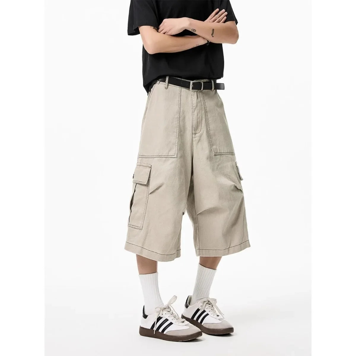 STORESDE Mens Drawstring Straight Shorts Beach Chino Sports Workout Hiking Fitness Short Pants Casual Pocket Men's Solid Color Shorts