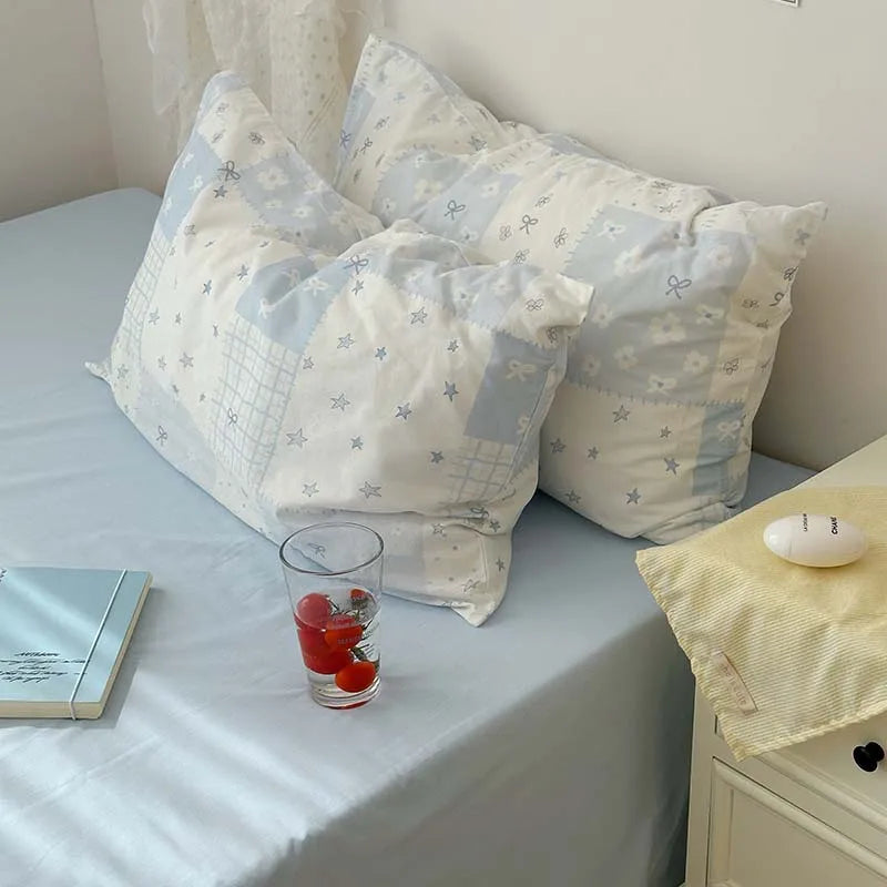 STORESDE 3pcs  Blue Duvet Cover Set (1*Duvet Cover + 2*Pillowcase, Without Core), Blue Bedding Set, Soft Comfortable