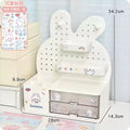 STORESDE Desktop Hole Board Storage Box Desk Organizer Girls Cute Pen Holder Storage Stationary Rack Korean Kawaii Bunny Cosmetic Shelf