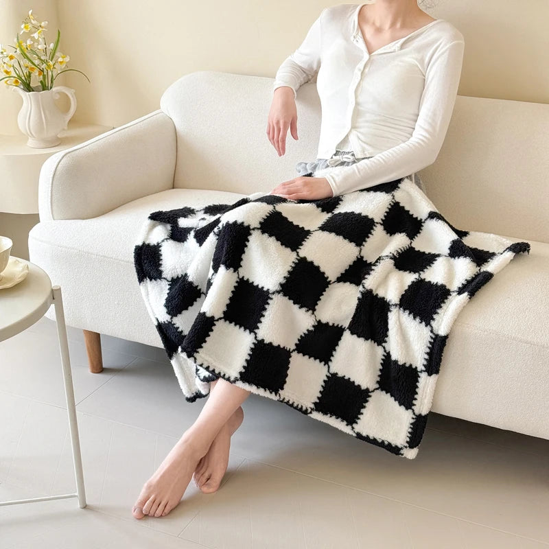 STORESDE 1 piece pink white flannel panda fleece soft and comfortable blanket nap blanket suitable for sofa bed sofa office suitable