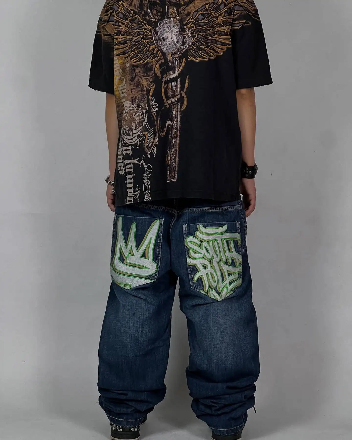 STORESDE Y2K American Jeans Mens Oversized Retro Hip-Hop Wide-Leg Pants Harajuku Trend Rock Women Straight Pants