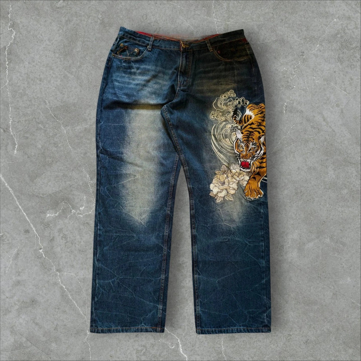 STORESDE Japanese Retro Selvedge Jeans Man Y2K High-end Brand Natural Indigo Dip Dyeing Harajuku Mopping Pants