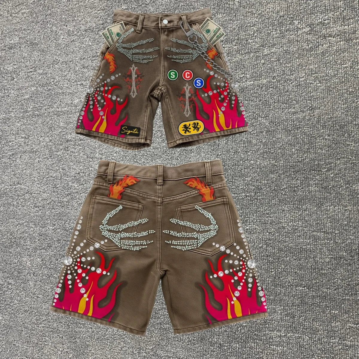 STORESDE Embroidered Shorts Y2K Streetwear Man Woman Clothing Harajuku Hip Hop Baggy Denim Gym Shorts Gothic Summer Basketball Shorts