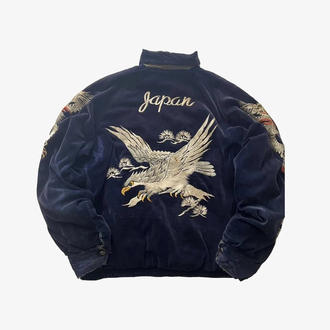STORESDE Hip Hop Japan Harajuku Style Jacket Gothic Dragon Pattern Bomber Jackets High Quality Embroidered Y2k Zipper Fleece Lined Coat