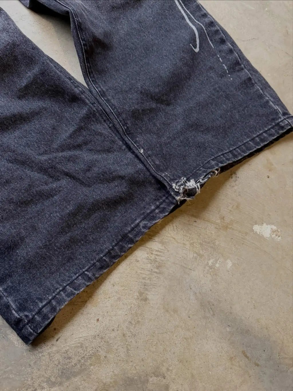 STORESDE Leopard print hem jeans 2000s American casual jeans high waist straight wide leg jeans Harajuku retro women's clothing