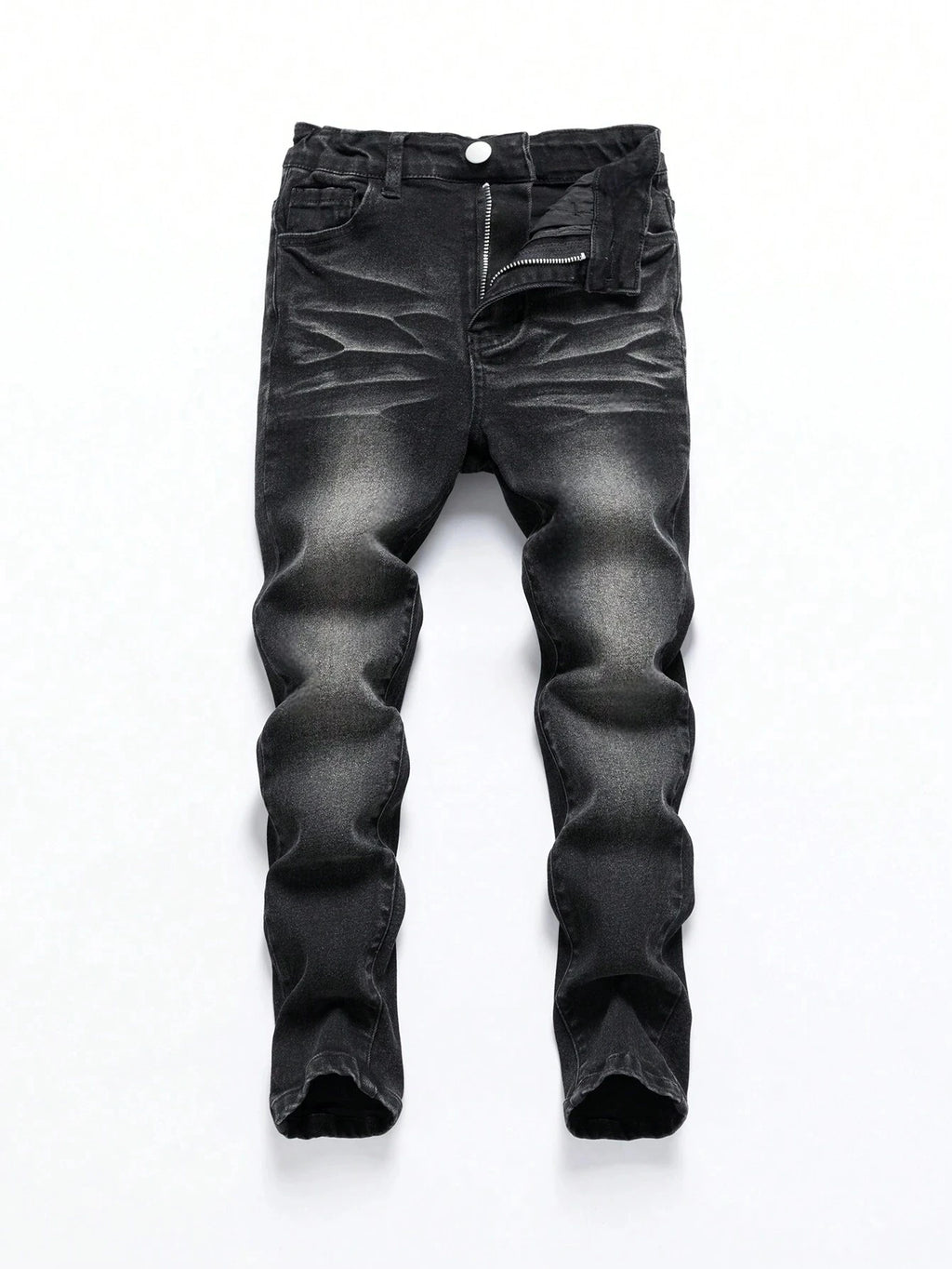 STORESDE 1 Piece of Men's Four-Season Snowflake Washed Fashion Jeans, Stretch Slim Fit Light Gray Dark Black Casual Denim Pants, Normcore and Fashionable, Suitable for Everyday Wear