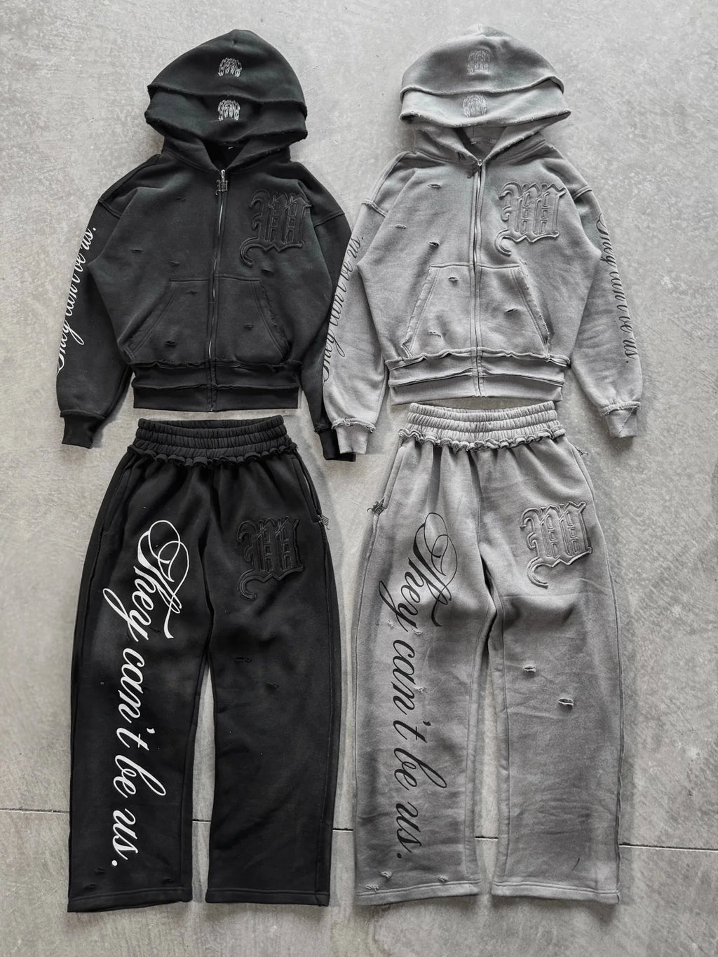 STORESDE Y2K Harajuku Punk Gothic Loose Hooded Sweatshirt American Embroidered Patch Casual Double Hooded High Street Retro Sports Sui