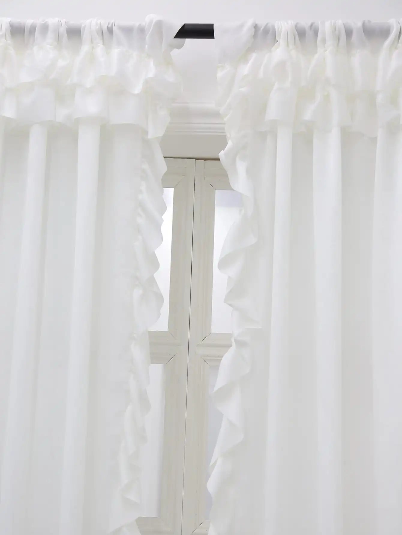 STORESDE White Smooth Velvet Double Hat Curtains, Decoration For Living Room And Bedroom Windows, White Curtains For Weddings, Gatherings