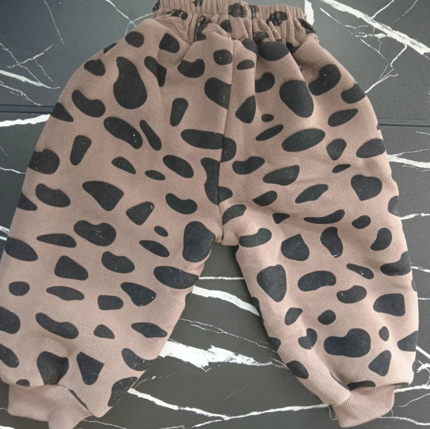 STORESDE Baby Plush Pants Velvet Autumn Winter Boy's Thick Sweatpants Kids Girls Cartoon Trousers Children's Warm Pants Trend