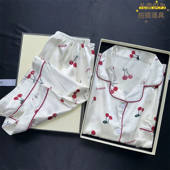 STORESDE Women's 2pcs Cute Print Short Sleeve Button Top and Shorts Pink Sleepwear Soft Comfy Homewear Casual Loungewear Pajama Set