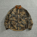 STORESDE 2025 Spring New American Retro Woven Twill Camouflage Cargo Shirt Men's 100% Cotton Washed Old Double Pocket Blouser Thin Jacket