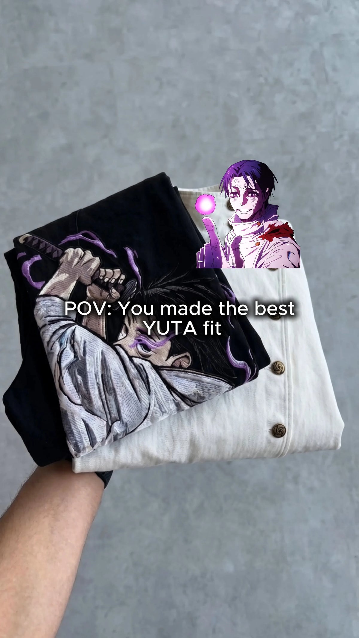 STORESDE Anime Character Embroidered Jeans Men Y2K Gothic Punk Straight Leg Loose High Waisted Jeans Street Retro Dark Denim Cargo Pants