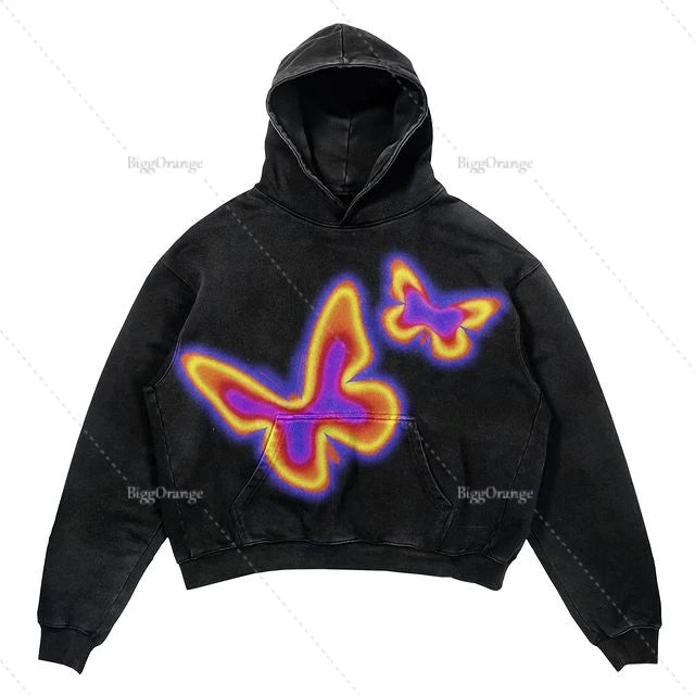 STORESDE Punk Wind Ninja Printed Long-sleeved Hoodies Couples Hip-hop Street Y2k Street Loose Fashion Oversized Hoodies Harajuku Goth Top