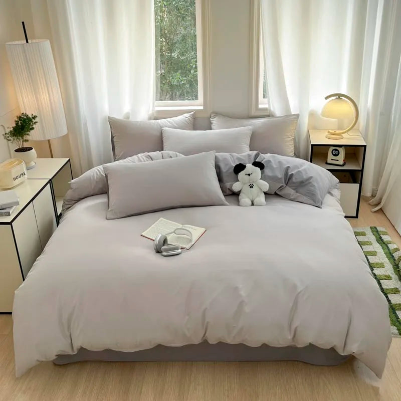 STORESDE 3pcs 100% Egyptian Cotton Duvet Cover Set 1pc Duvet Cover and 2pcs Pillowcases 150*200/220*220cm Single/double Queen King Size