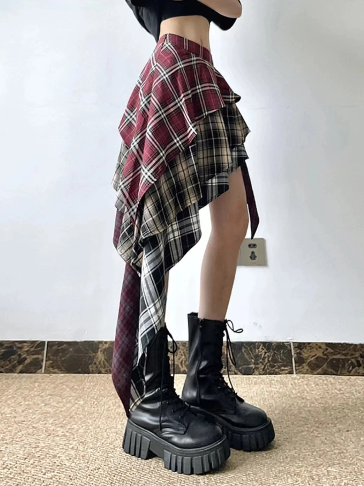 STORESDE 2025 Autumn Summer New Fashion Design Plaid Tassel Short Skirt High Waist Japan Popular Half Skirt Women's Skirt Pants