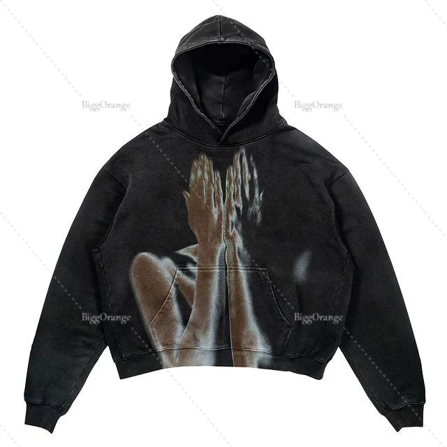 STORESDE Punk Wind Ninja Printed Long-sleeved Hoodies Couples Hip-hop Street Y2k Street Loose Fashion Oversized Hoodies Harajuku Goth Top