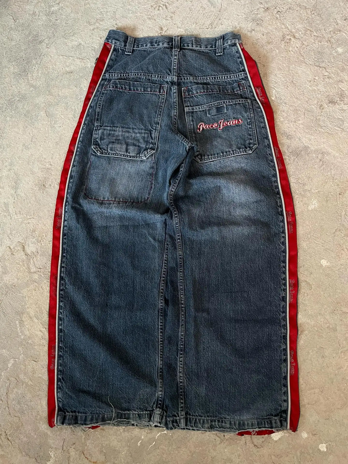 STORESDE Y2K High Street Red Letter Embroidered Baggy Jeans Women Gothic American New Straight Pants Fashion Street Retro Wide-leg Pants
