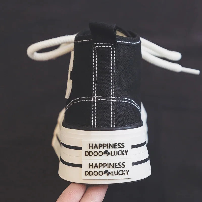 STORESDE 2026 Summer Women's Sneakers New Canvas Lace-Up Women's Sports Shoes Breathable Platform Sneakers Shoes White Casual Women Shoes