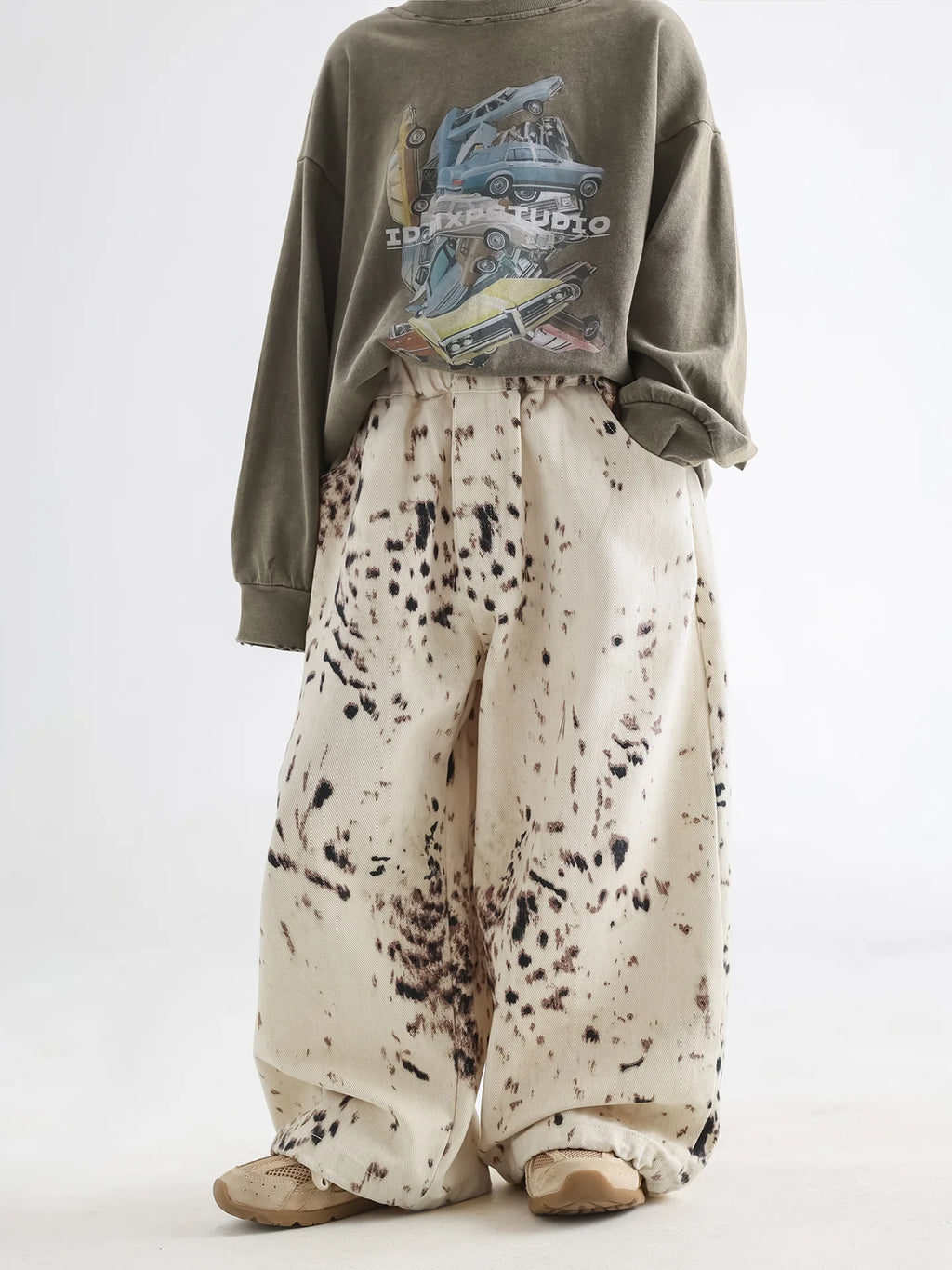 STORESDE 6410 Children Pants Summer Autumn New Boy's Pants Leopard-print Casual Trousers Loose Girl's Wide-leg Pants