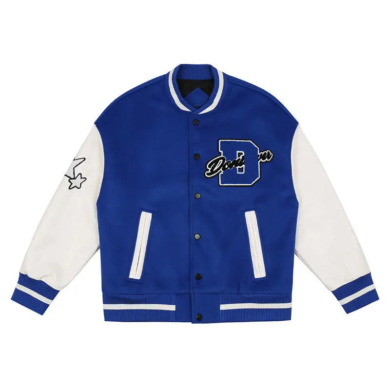 STORESDE American New Letter Flocking Baseball Uniform Jacket Y2K Retro Vintage Lovers Motorcycle Casual Jacket For Men And Women Coats