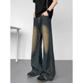 STORESDE New American Vintage Washed Distressed Men's Jeans Baggy Jeans Micro Flare Retro Streetwear Hip Hop Trousers