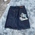 STORESDE Streetwear Y2k Shorts Hip Hop Cartoon Graphic Embroidery Baggy Denim Gym Shorts Summer New Harajuku Gothic Men Basketball Shorts