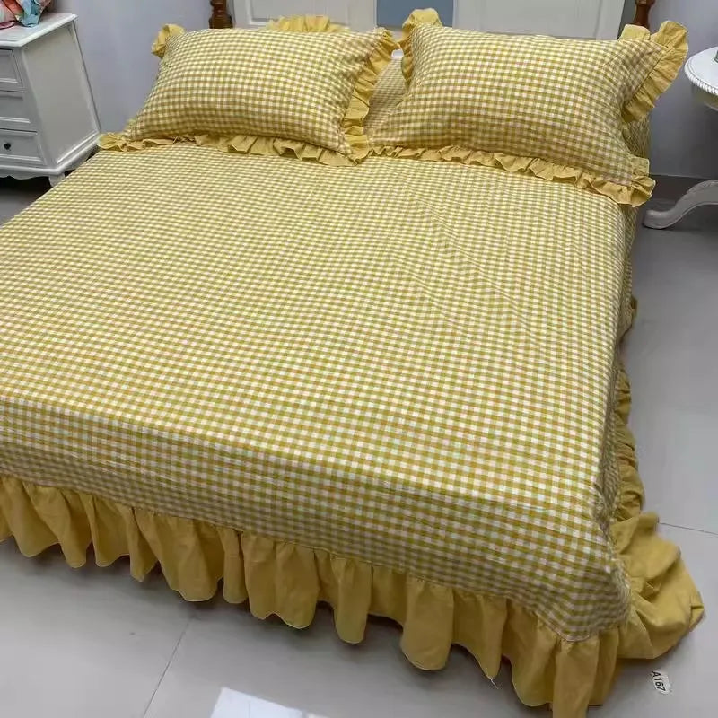 STORESDE Classic Plaid Pillowcase Cotton Japanese Simple Four-season One Pair Pillow Covers Decorative Bedding Textile Pillow Protector
