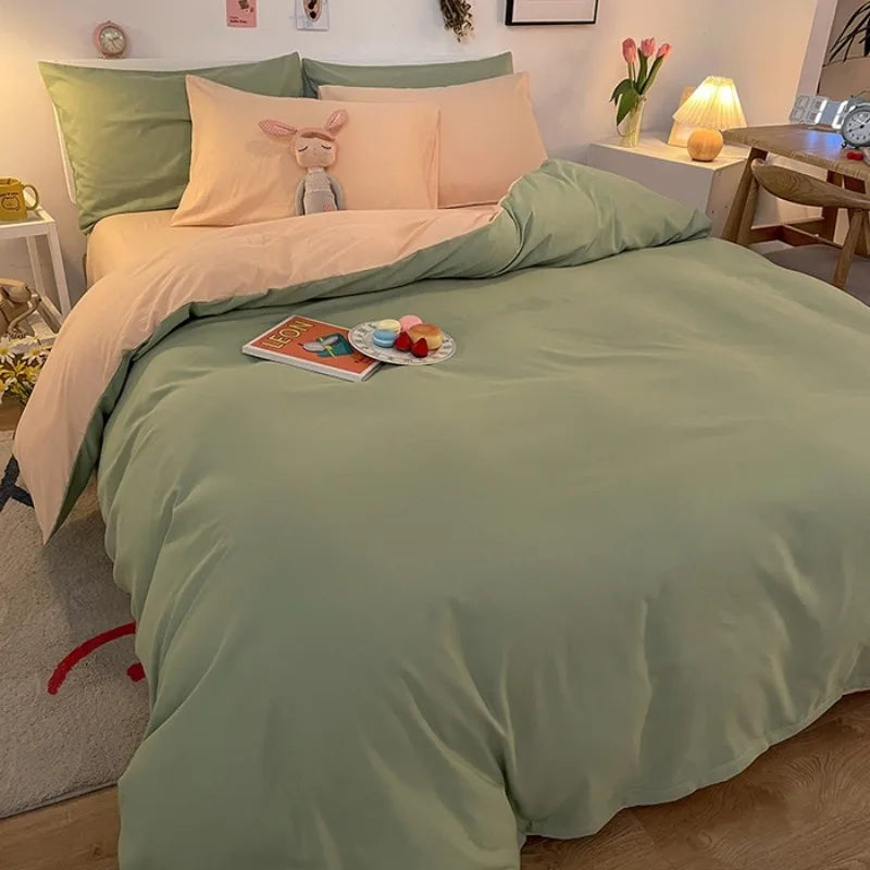 STORESDE 2025 New Solid Color Duvet Cover Double/Queen Size Anti-Mite Durable Comforter Cover Simple Durable (No Pillowcase)