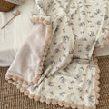 STORESDE 90X130cm Warm Winter Baby Blanket Pompom Blush Sprigs and Blooms Minky Blanket Floral Baby Blanket Quilt Bedding Cover
