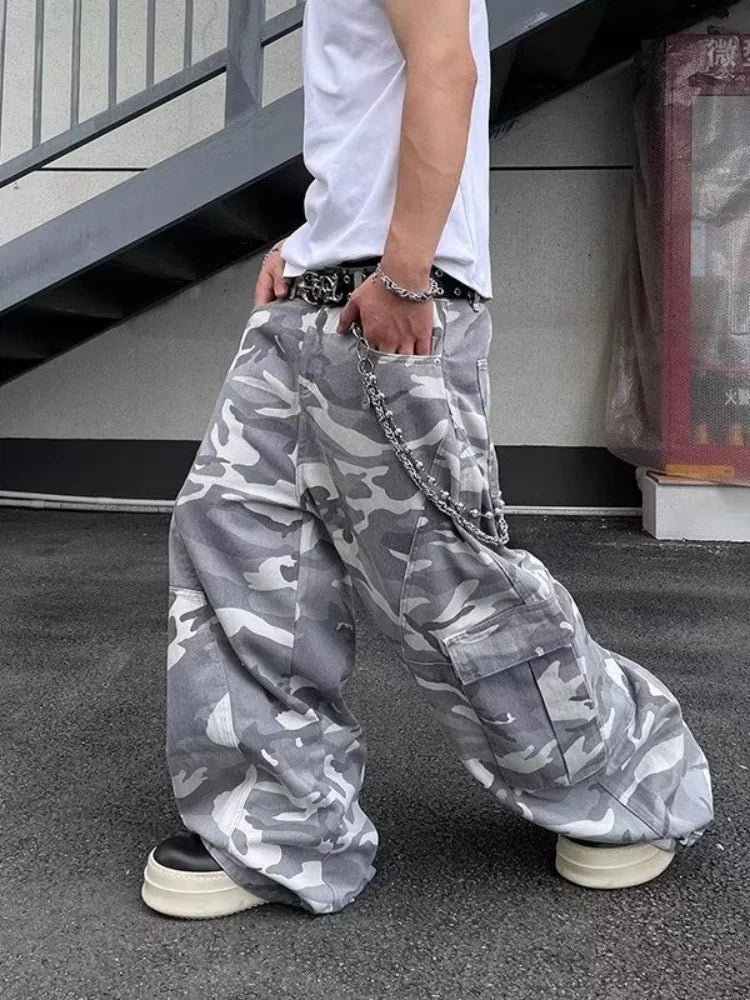 STORESDE 2026 Pantalones Y2K Streetwear Camouflage Baggy Cargo Jeans Pants For Men Clothing Wide Leg Oversize Long Trousers Moda Hombre