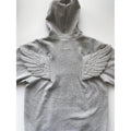 STORESDE Women Grey Angel Wing Embroidered Hoodie Cute Kawaii Pullover Sweatshirt Wing Decoration Back Y2K Street Harajuku Loose Pullover
