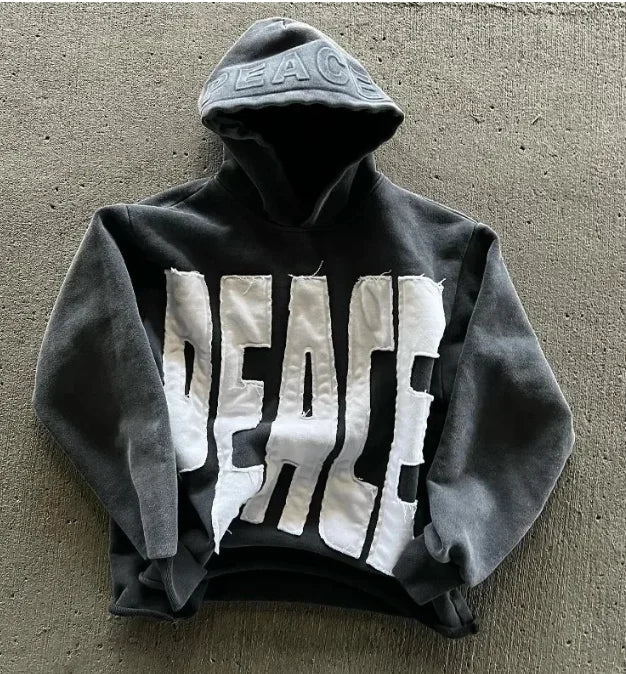 STORESDE American Fashion Embroidery Personality Flash Diamond Oversize Zipper Hoodie Men Y2K New Harajuku Gothic Casual Joker Sweatshirt