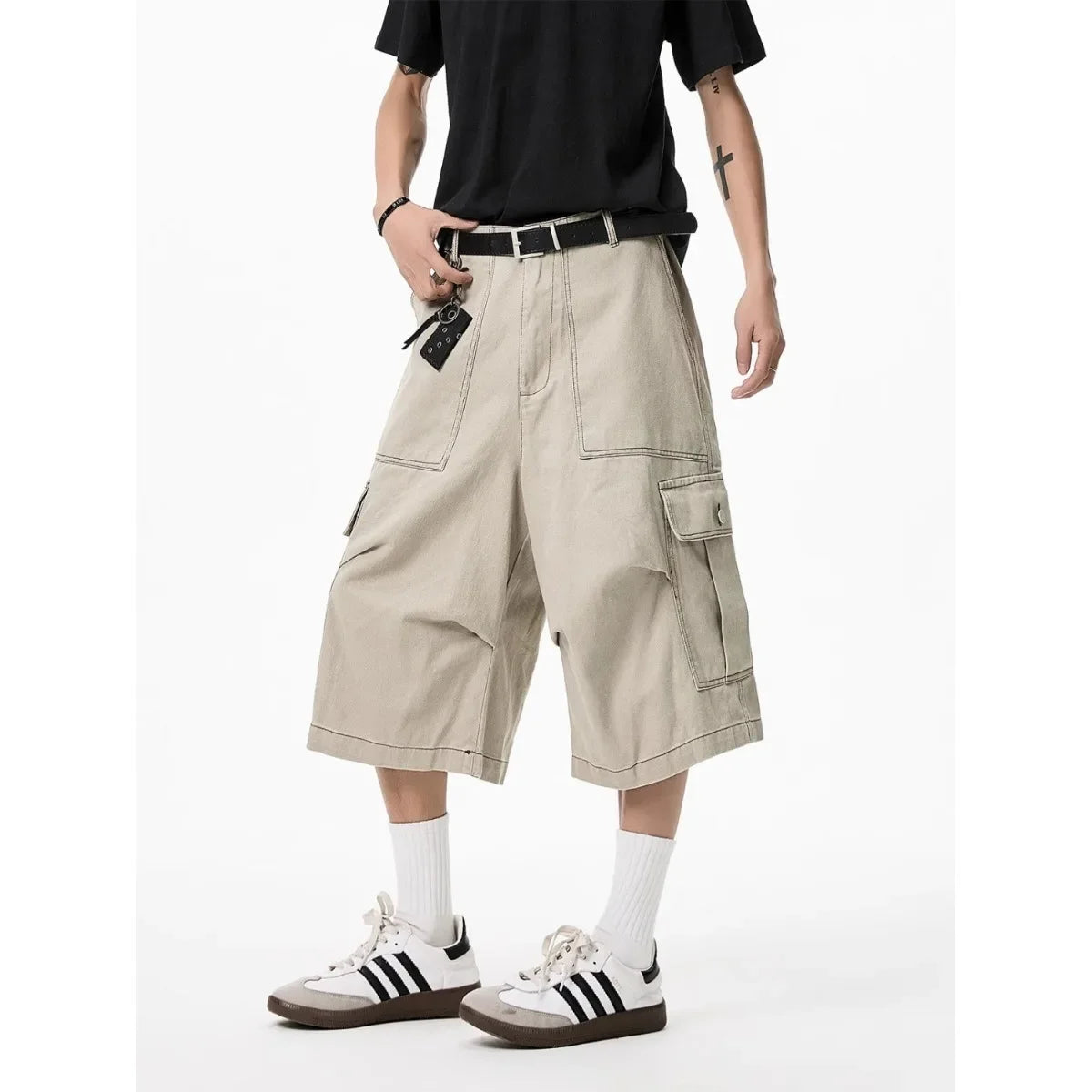 STORESDE Mens Drawstring Straight Shorts Beach Chino Sports Workout Hiking Fitness Short Pants Casual Pocket Men's Solid Color Shorts