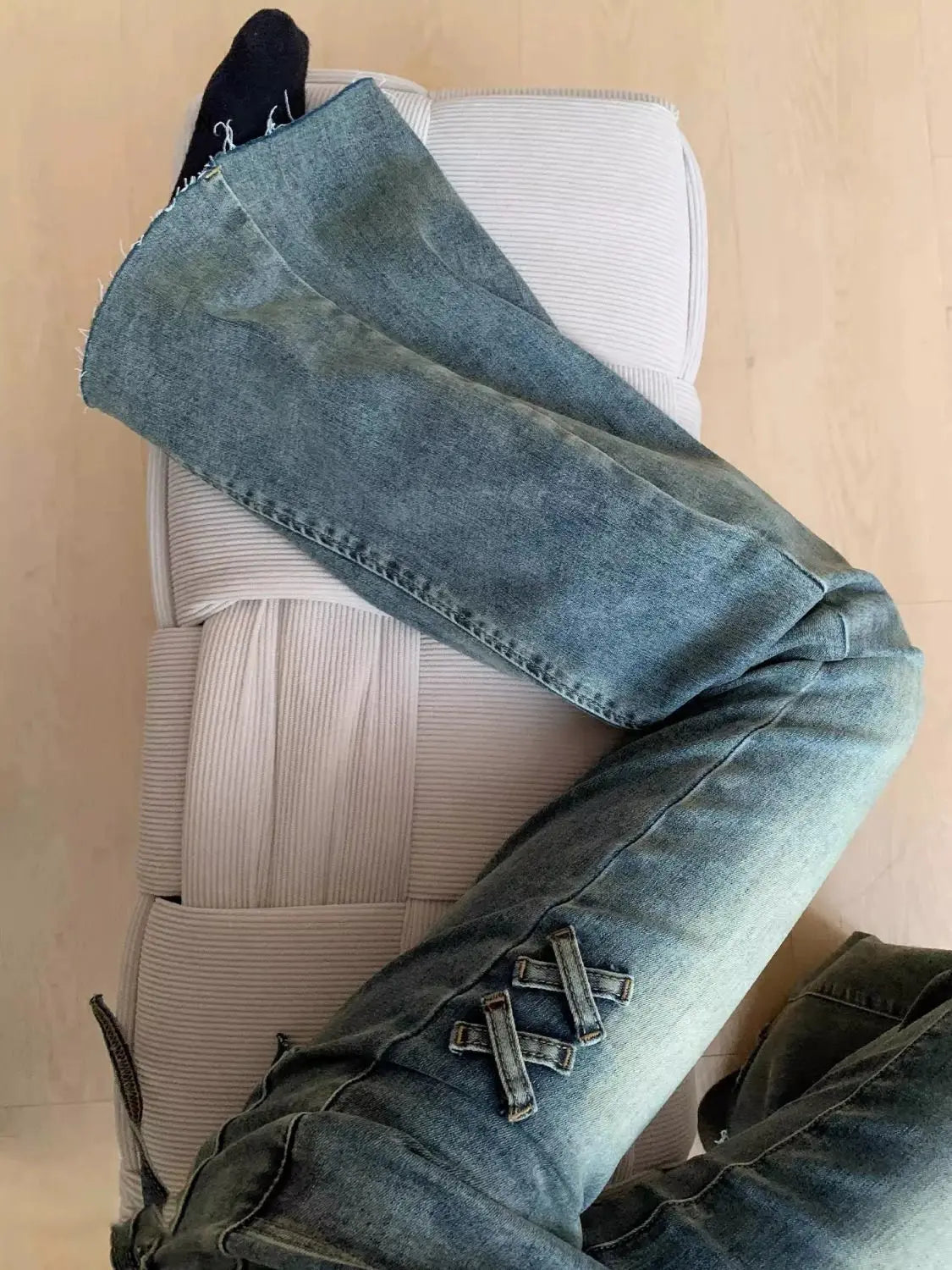 STORESDE New retro high waist solid color micro-flare women jeans y2k fashion street clothing slim and slim stretch flared pants