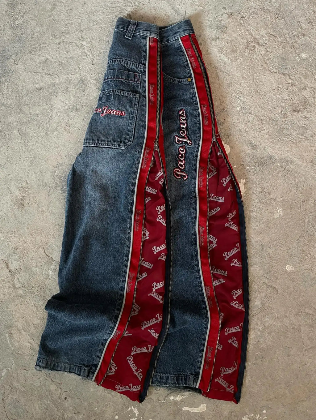 STORESDE Y2K High Street Red Letter Embroidered Baggy Jeans Women Gothic American New Straight Pants Fashion Street Retro Wide-leg Pants