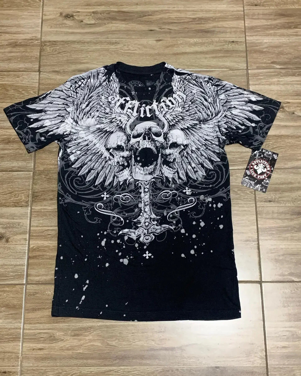 STORESDE American New Retro Trend Printed Long Sleeve 90s Street Hip-Hop Harajuku T-shirt Men Fashion Gothic Casual Pure Cotton Loose Top