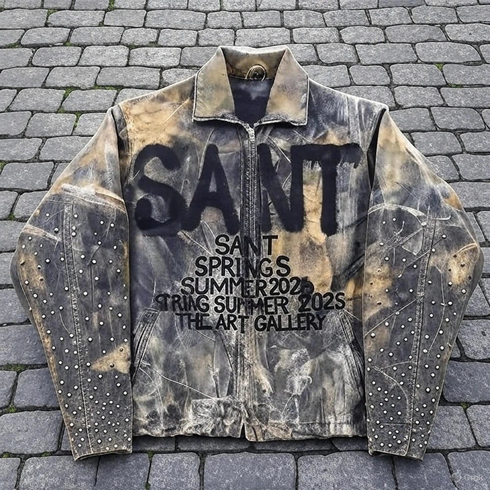 STORESDE Vintage Classic Camo Jacket Y2K Coats for Mens and Womens Harajuku Hip Hop Letter Embroidery Oversized Jacket Casual Streetwear