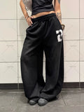 STORESDE Y2K Harajuku Blue Casual Hip-Hop Retro Sweatpants Street Pants Rock Roll Women's Trendy Oversized Washed Loose Wide-Leg Pants