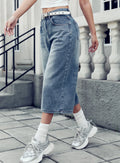 STORESDE New Loose Wide Leg No Elastic Denim Jeans Women's Casual Trousers American Korean Style Y2K Seven-Foot Pants