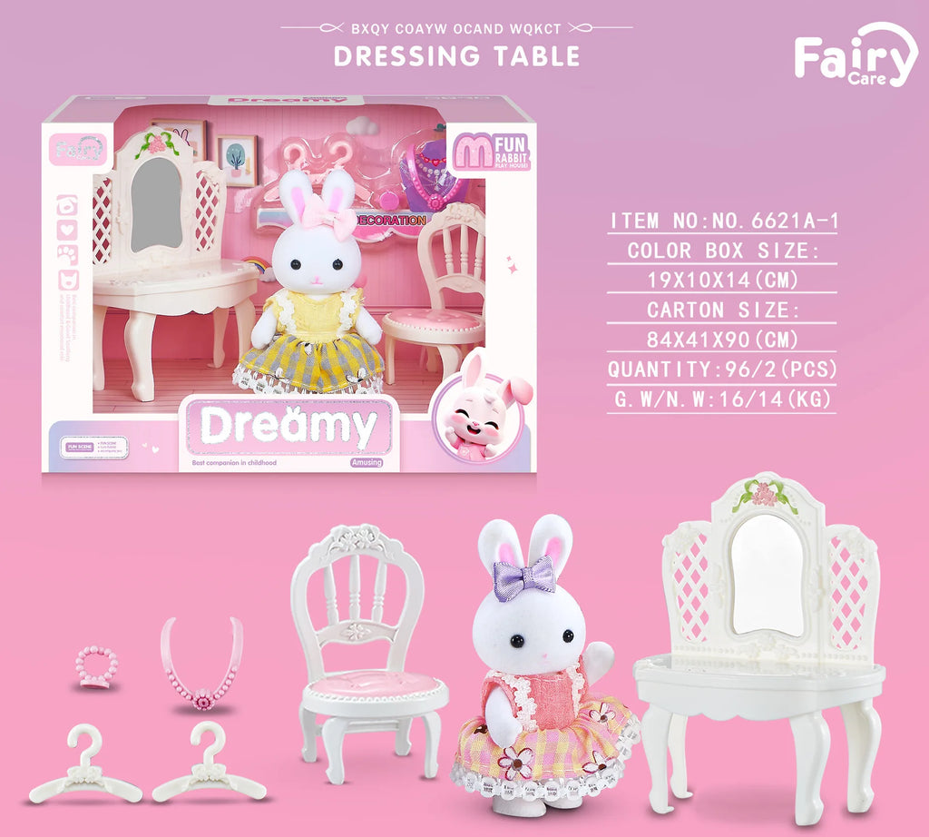 STORESDE Little Rabbit Bedroom kitchen outdoor gamesLovely Scene Play Toys Simulation Modelling Children Birthday Easter Gift