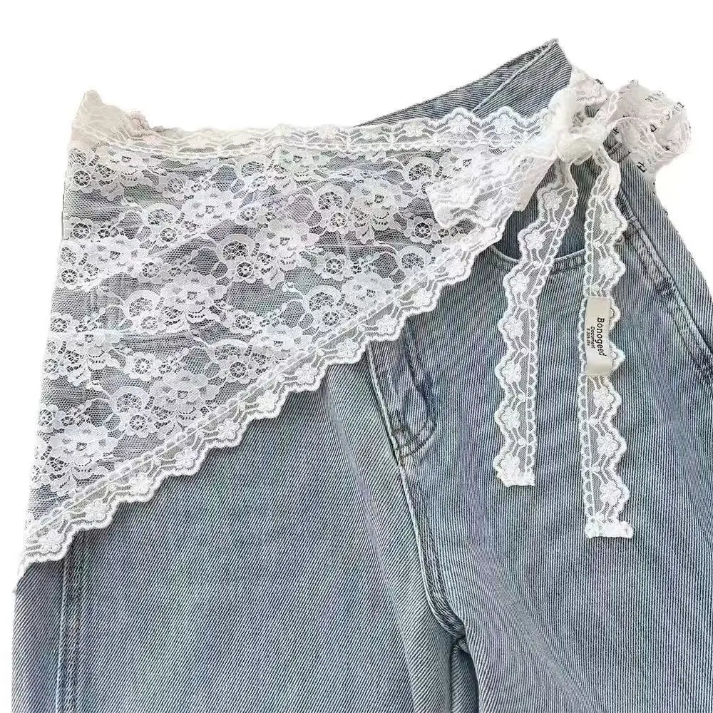 STORESDE Retro Sweet Flower Triangle Hair Scarf Women Girls Square Scarf Headband Korean French Pastoral Headdress Summer Lace Headwear