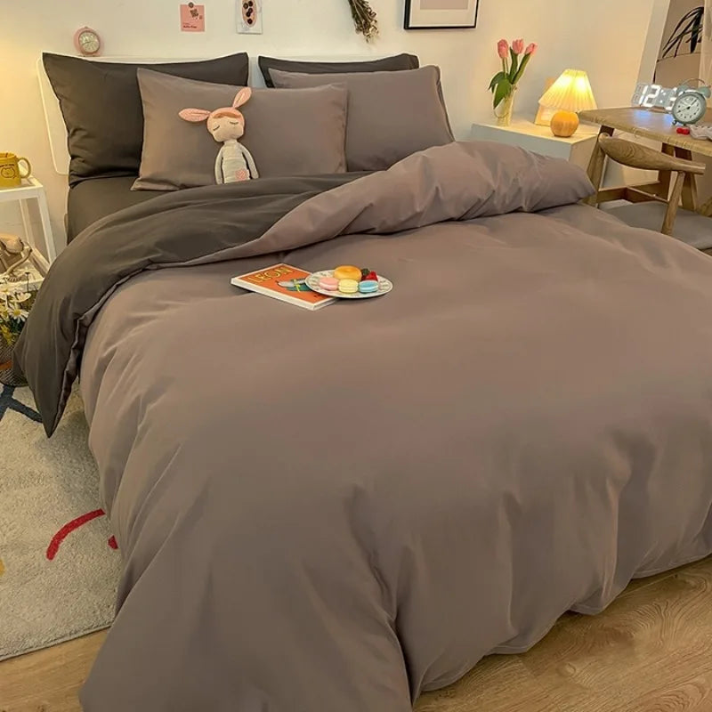 STORESDE 2025 New Solid Color Duvet Cover Double/Queen Size Anti-Mite Durable Comforter Cover Simple Durable (No Pillowcase)