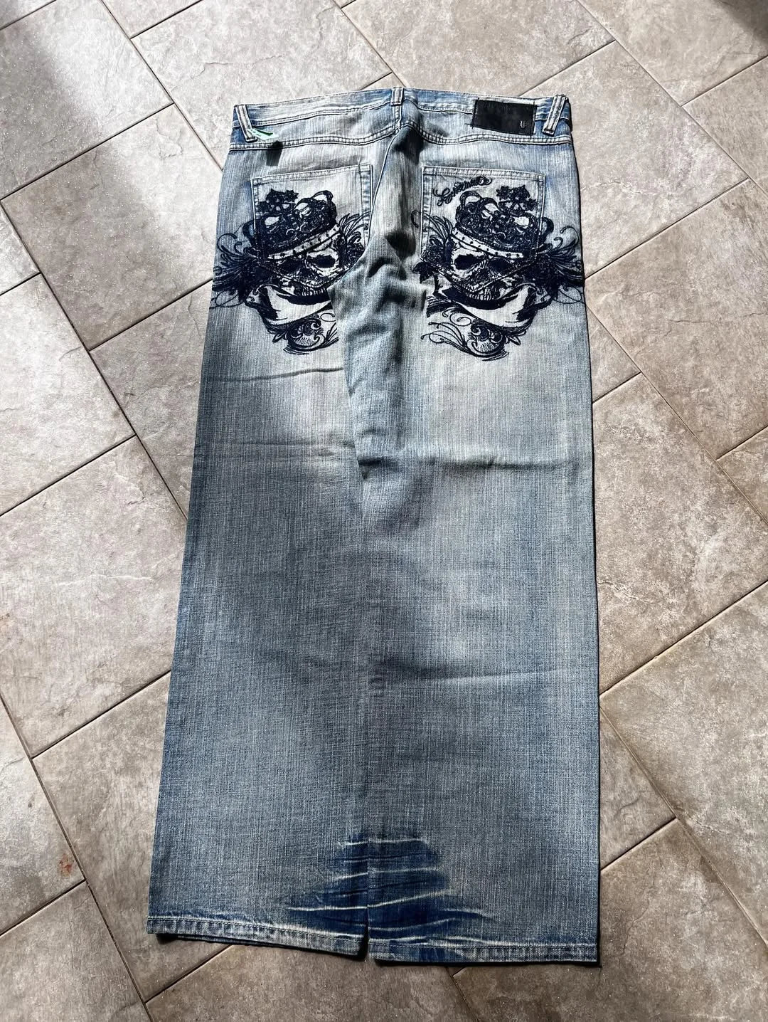 STORESDE New White Jeans Y2K Dragon Pattern Mens American High Street Retro Korean Straight Pants Harajuku Hip-Hop Couple Wide Pants